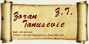 Zoran Tanušević vizit kartica